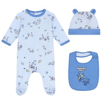 Baby Boys Blue Babygrow Gift Set