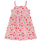 Girls Pink Watermelon Print Dress, 1, hi-res