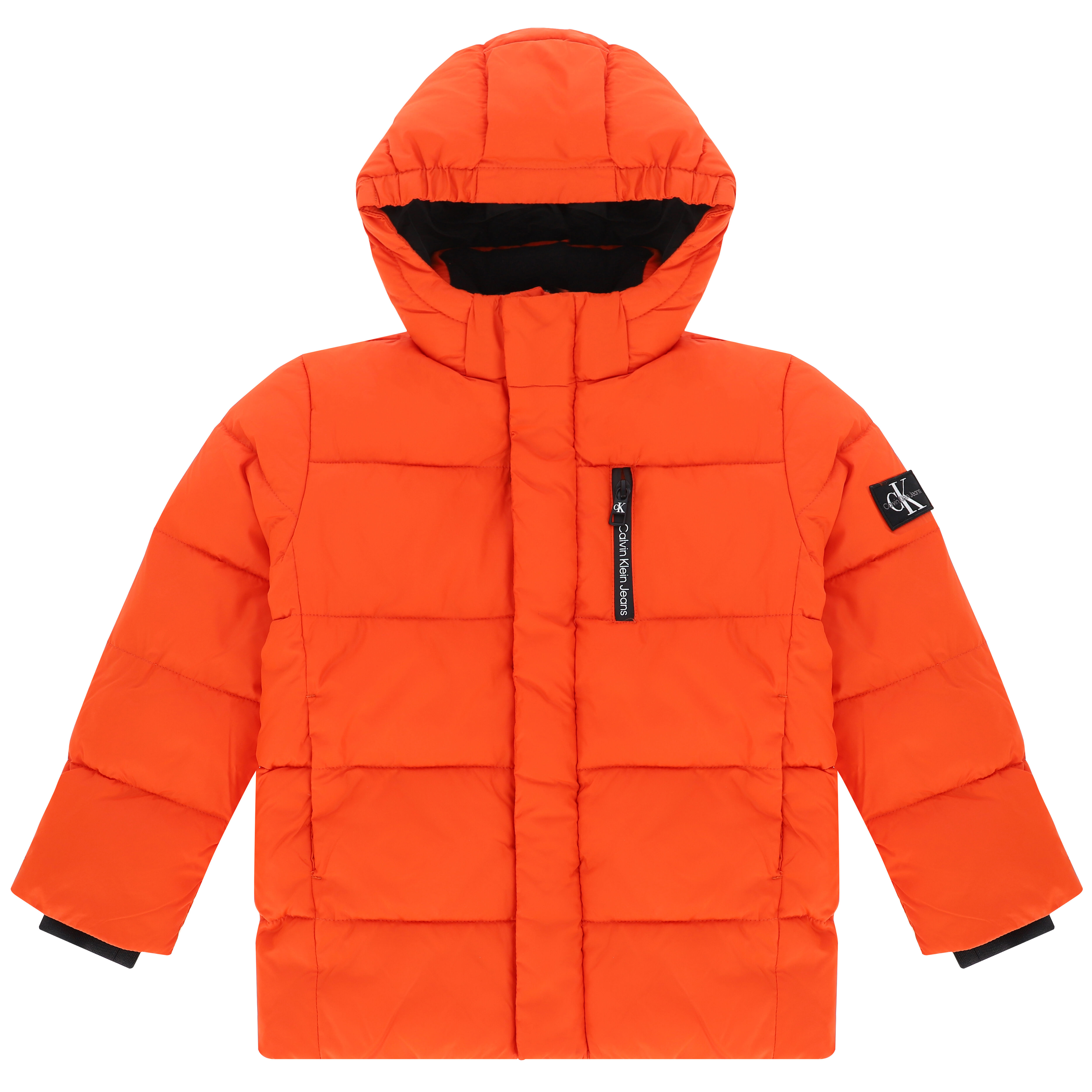 Calvin Klein Boys Orange Logo Padded Puffer Jacket Junior Couture USA