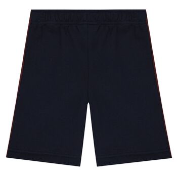 Boys Navy Blue Logo Shorts