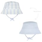 Baby Boys Blue & White Striped Logo Reversible Hat, 1, hi-res