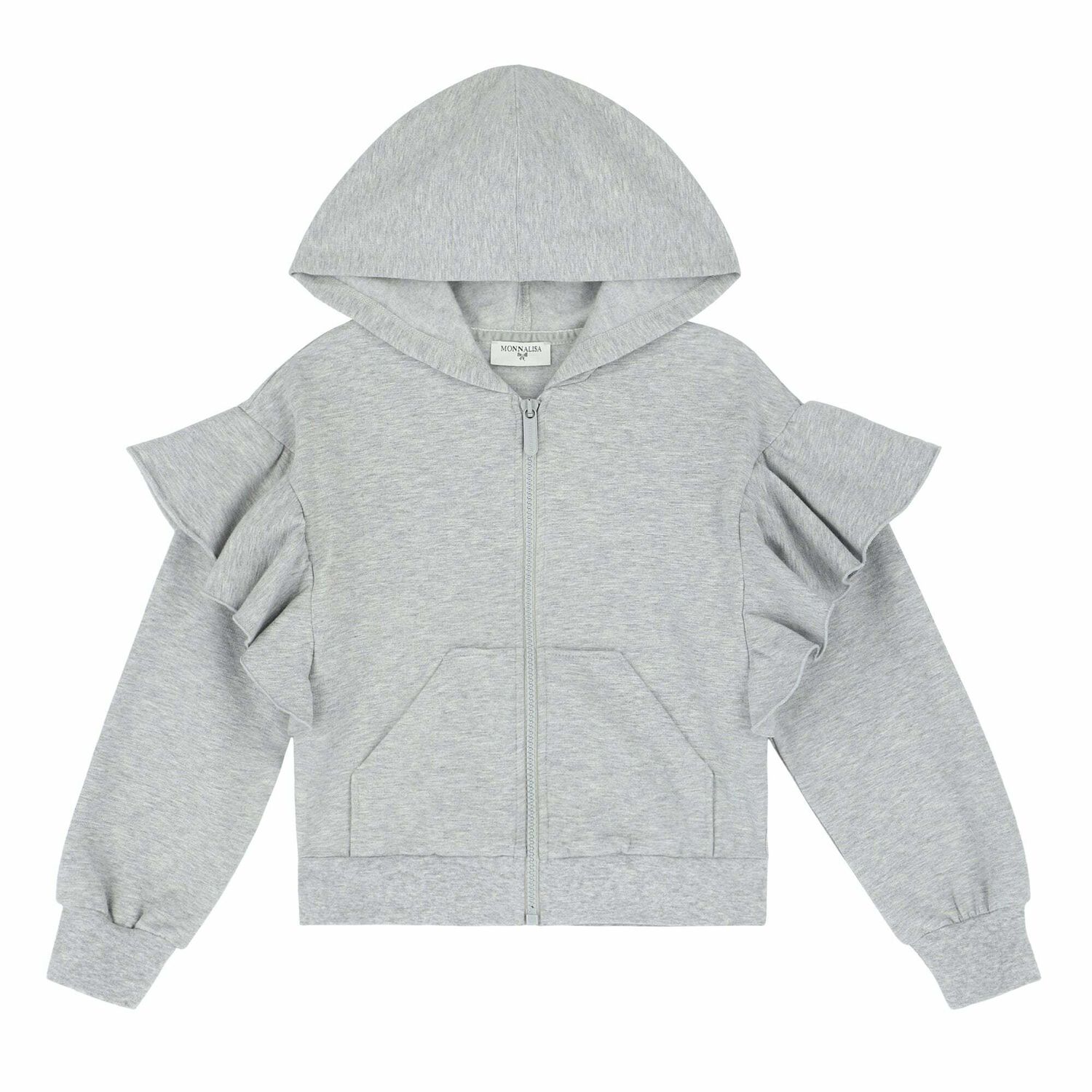 Girls Grey Alice In Wonderland Zip Up Top, 1, hi-res