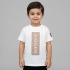 Younger Boys White Logo T-Shirt, 2, hi-res