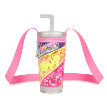 Girls Multi-Coloured Embellished Drink-Cup Hand Bag ( 17.5cm )