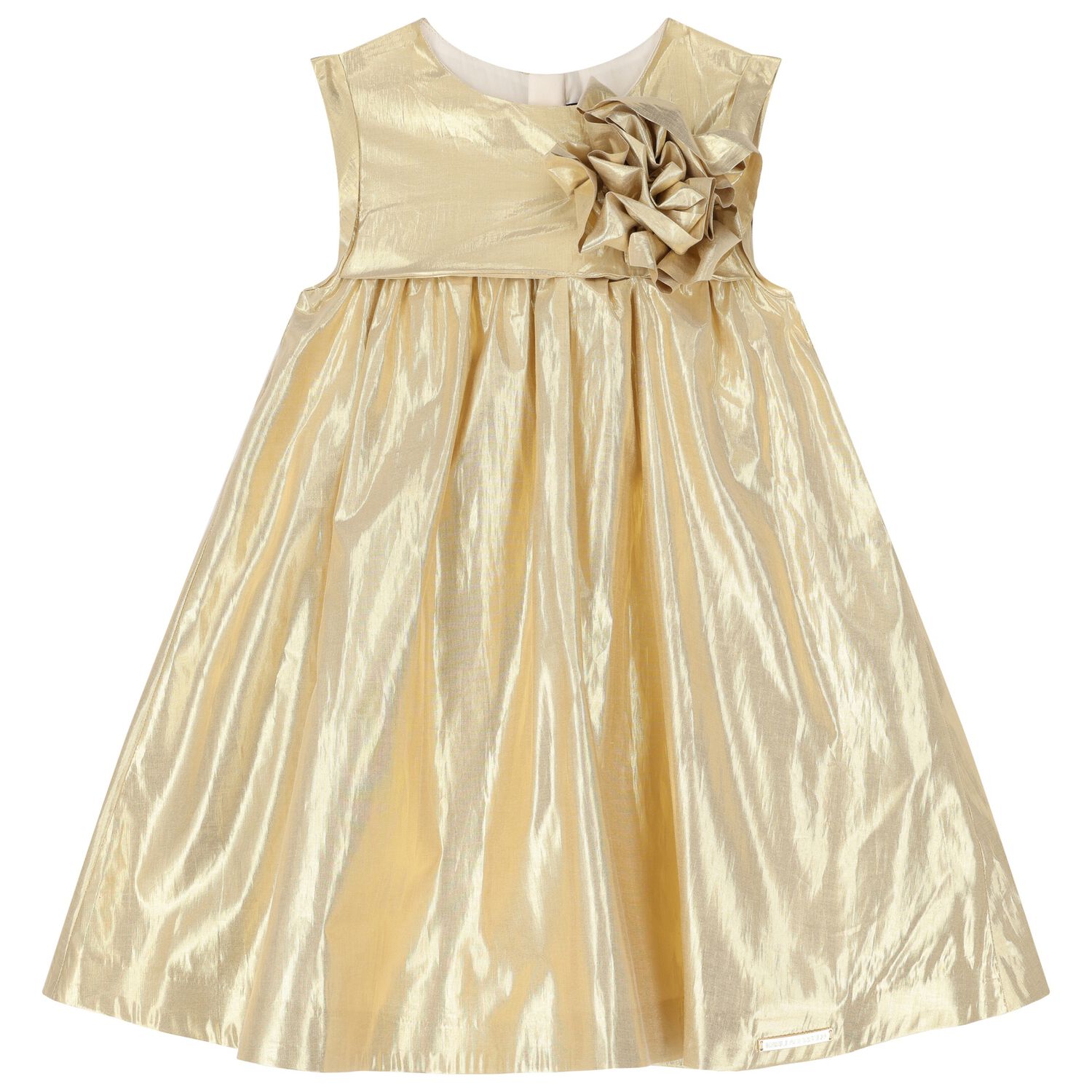 Girls Gold Flower Dress, 1, hi-res image number null