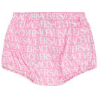 طقم فستان بنات بالشعار باللون العاجى والوردى, 1, hi-res