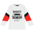 Boys White Logo Long Sleeve Top, 1, hi-res