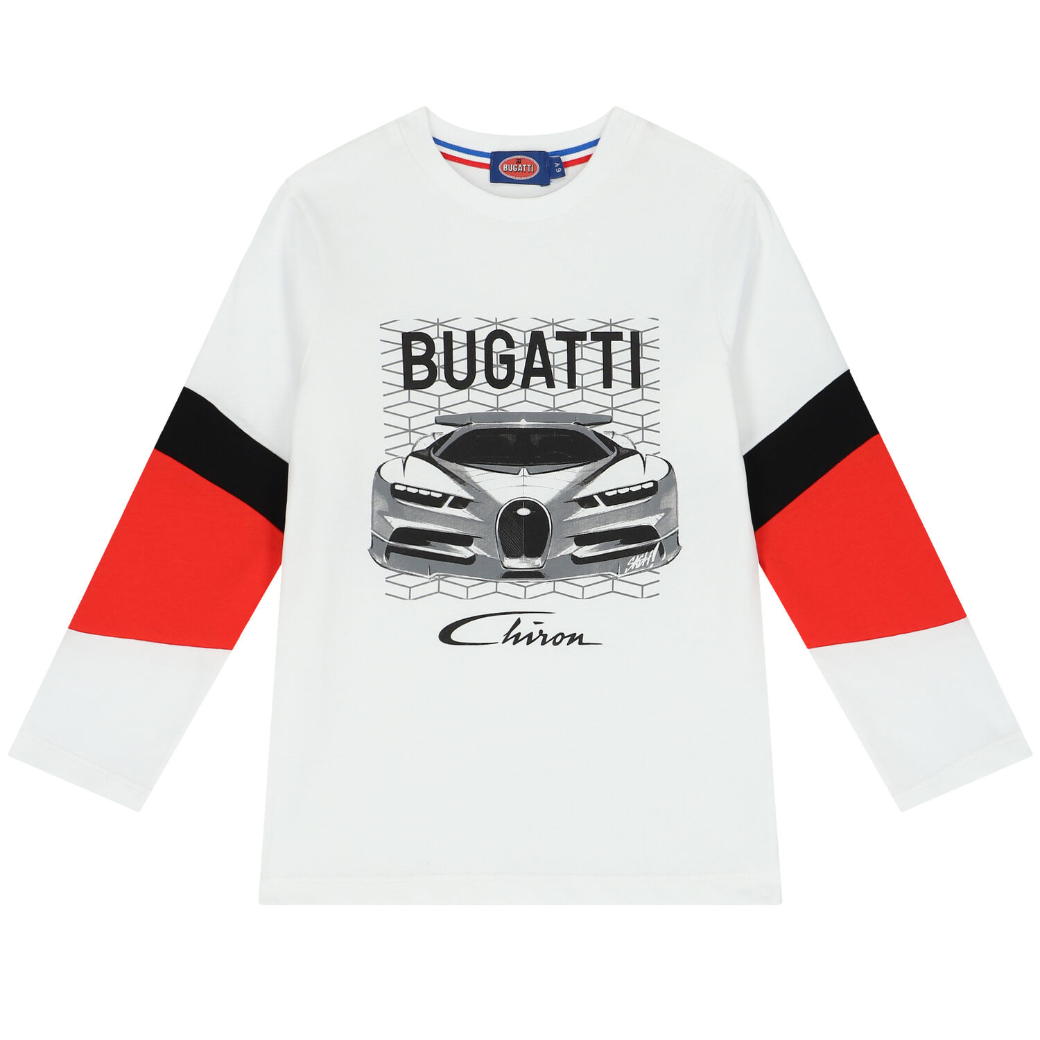 Boys White Logo Long Sleeve Top, 1, hi-res image number null