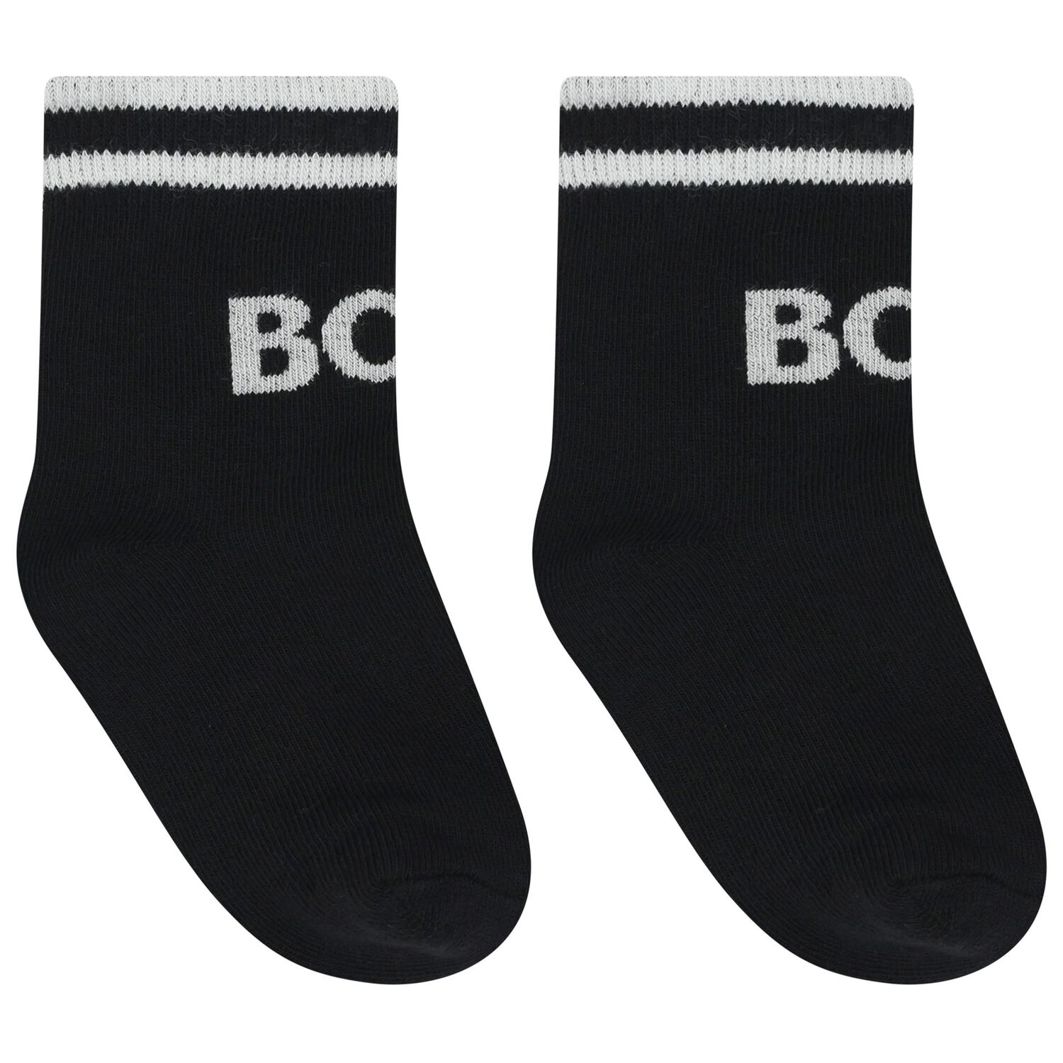 Baby Boys White, Black & Beige Logo Socks ( 3-Pack ) , 1, hi-res