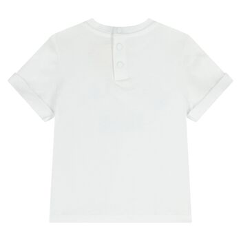 Younger Boys White Logo T-Shirt