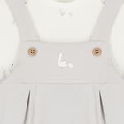 White & Grey Baby Romper, 1, hi-res