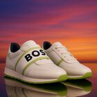 Boys White Logo Trainers, 2, hi-res