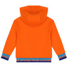 Boys Orange Logo Hooded Top, 1, hi-res