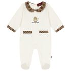Ivory & Brown Logo Teddy Bear Babygrow, 1, hi-res