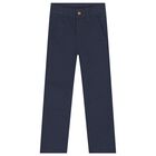 Boys Navy Blue Chino Trousers, 3, hi-res