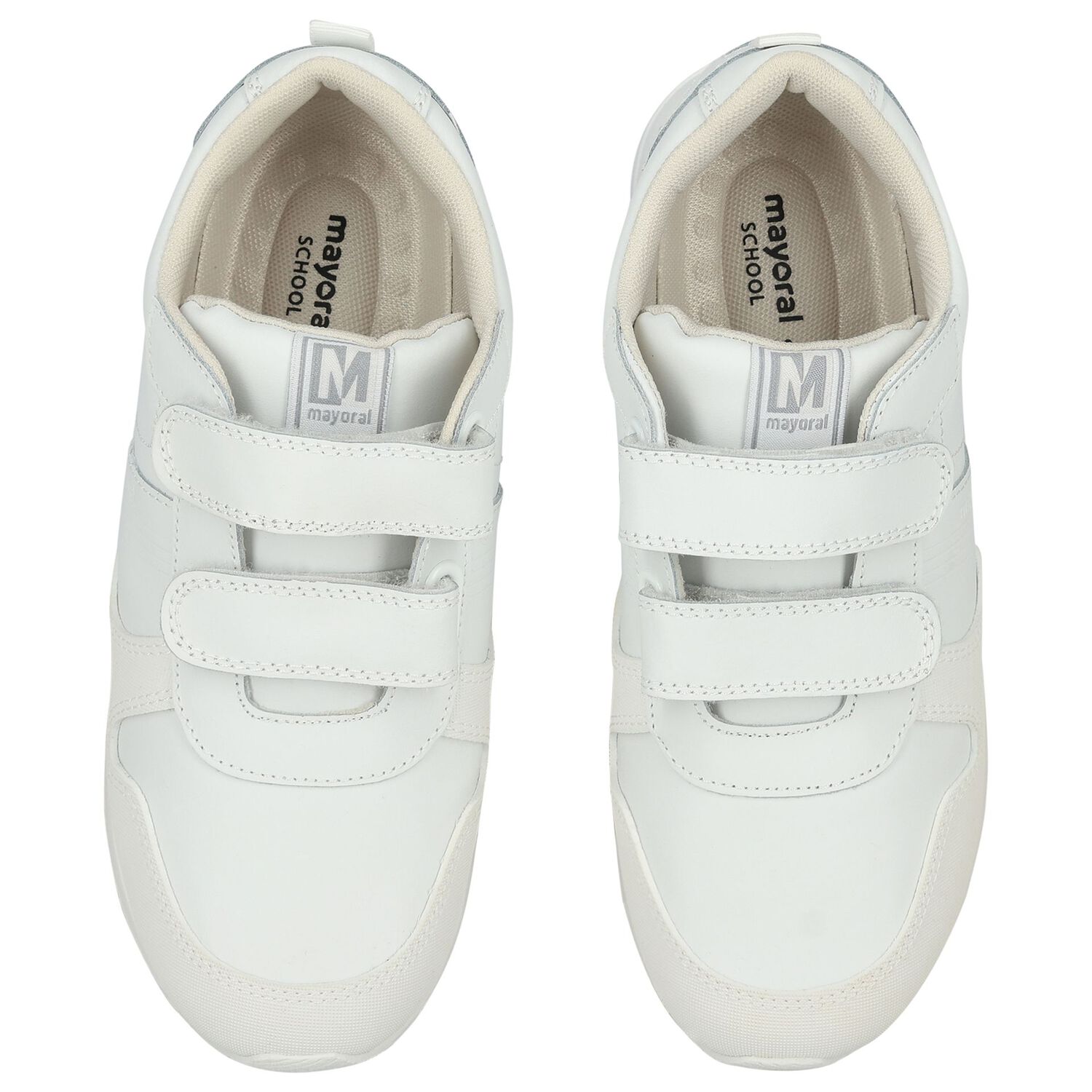 Boys White Logo Trainers, 1, hi-res