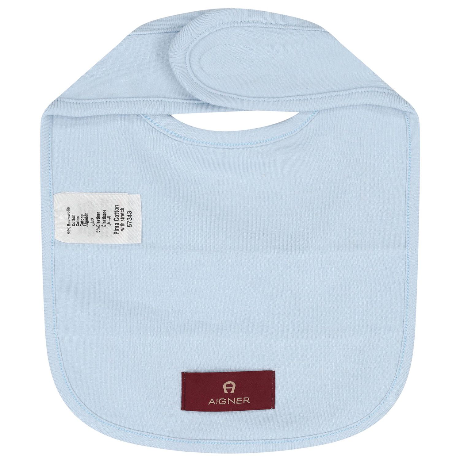 Baby Boys Blue & White Logo Bib, 2, hi-res