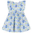 فستان بنات بطبعه ورد باللون الاخضر والازرق , 1, hi-res