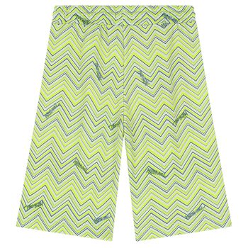 Boys Green Zigzag Shorts