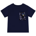 Girls Navy Blue Sequin T-Shirt, 1, hi-res