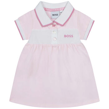 Younger Girls Pink Logo Polo Dress