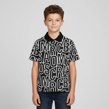 Boys Black & White Polo Shirt
