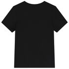 Boys Black Logo T-Shirt, 4, hi-res