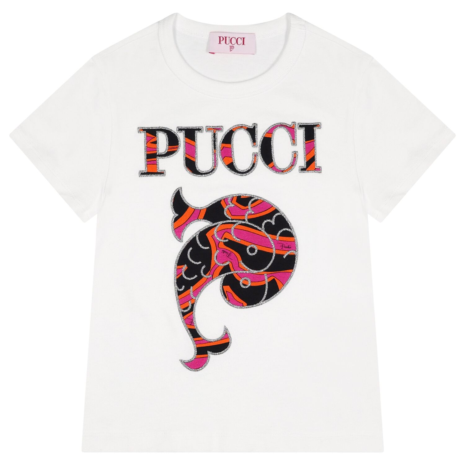 Girls White Logo T-Shirt, 1, hi-res
