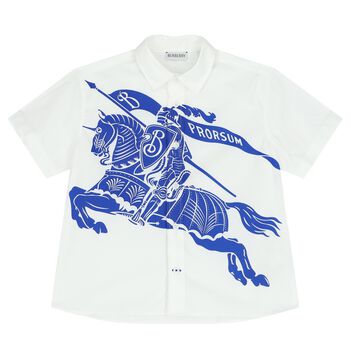 Boys White & Blue Knight Shirt