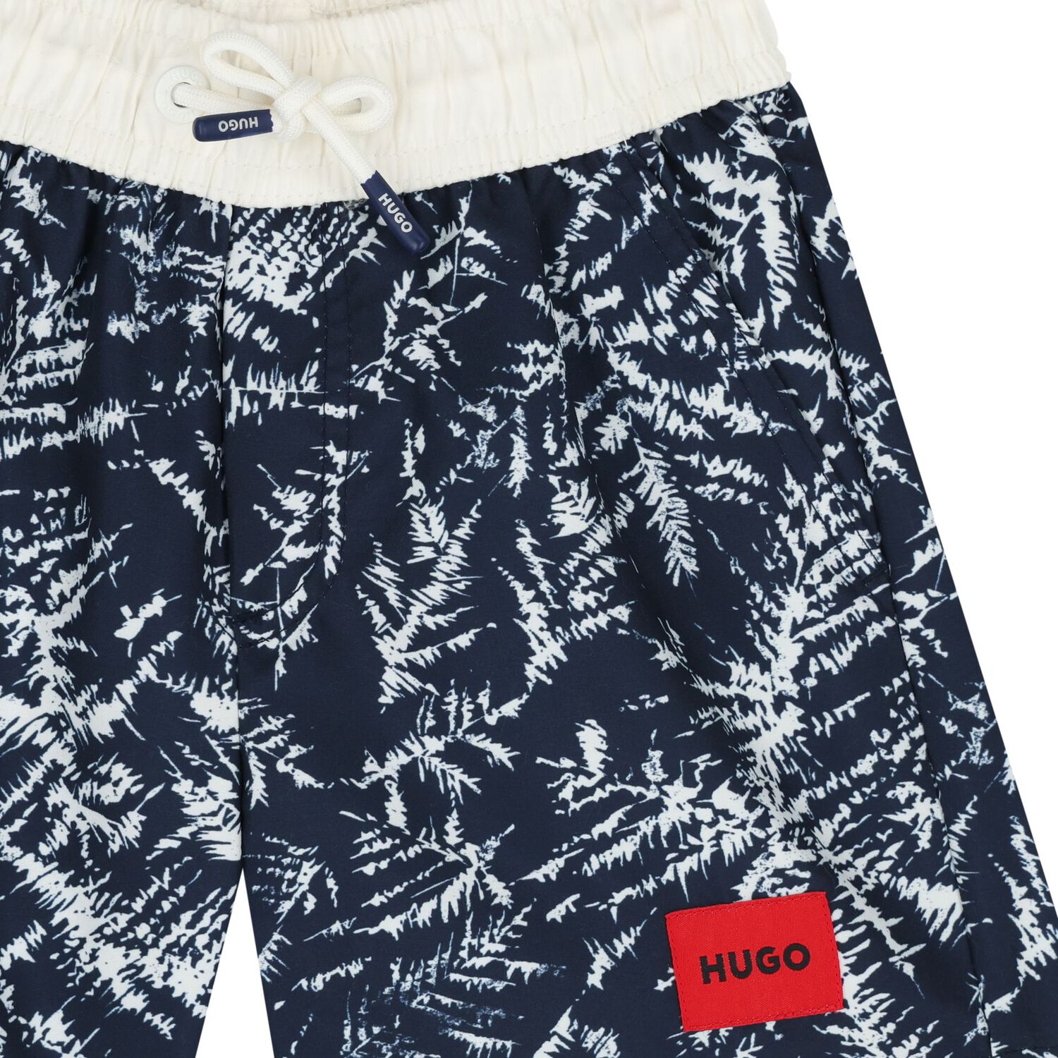 Boys Navy Blue Logo Swim Shorts, 1, hi-res