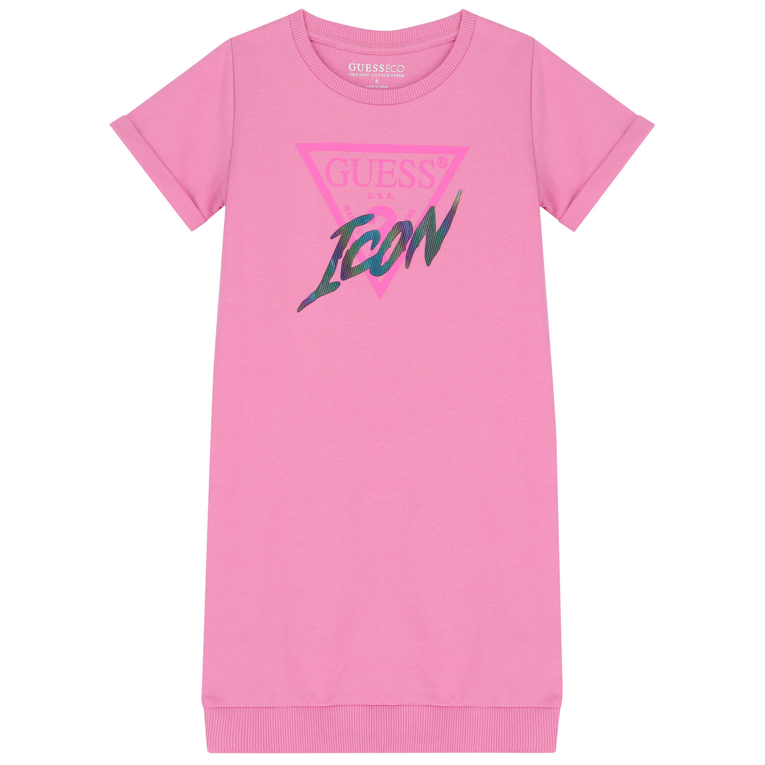 Girls Pink Logo Dress, 2, hi-res