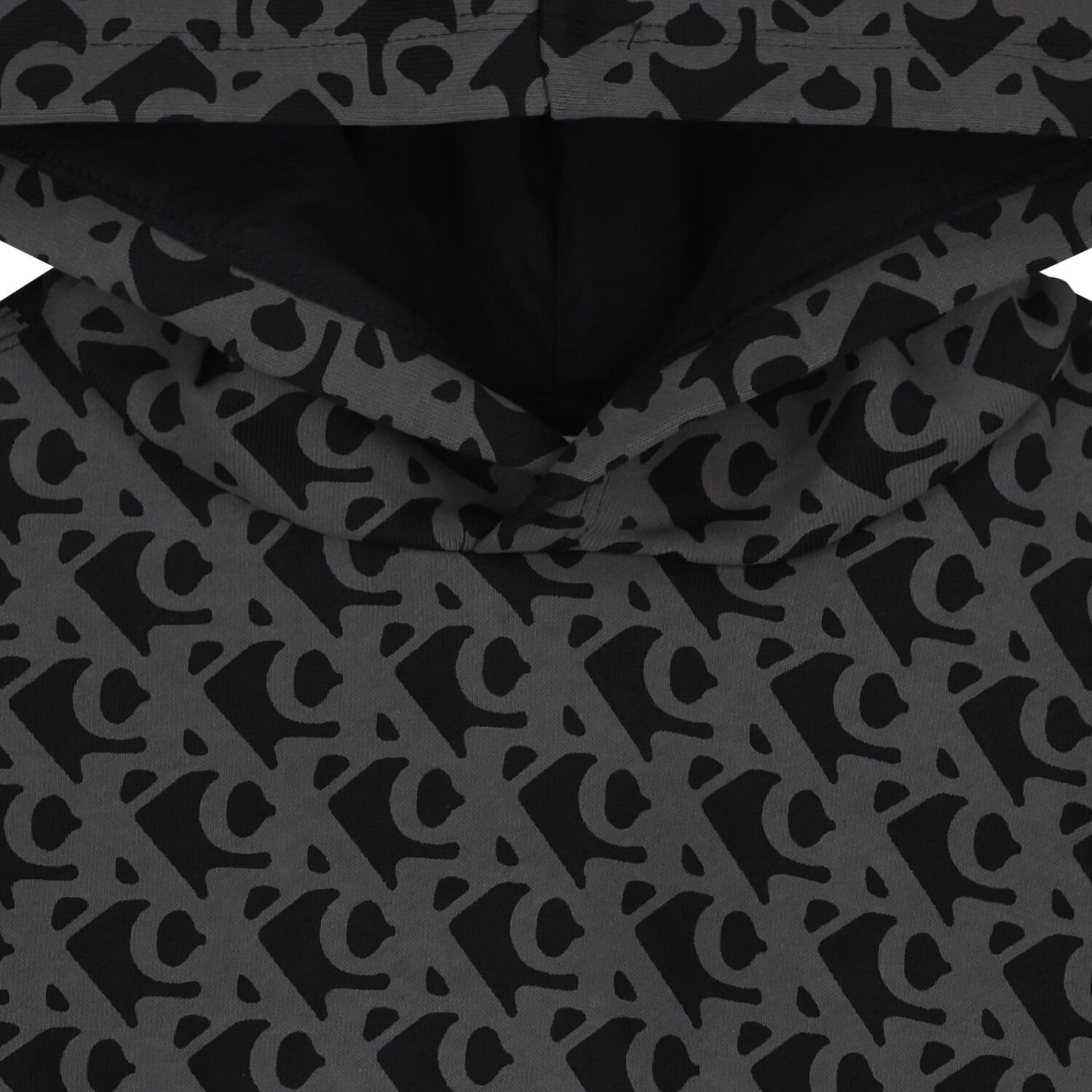 Boys Black & Grey Logo Hooded Top, 1, hi-res