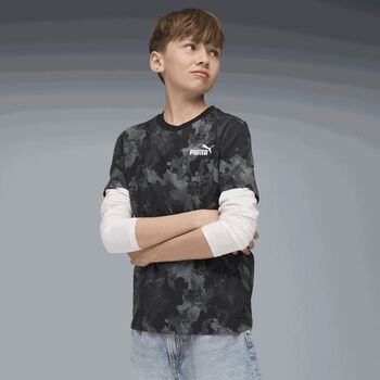 Boys Black Logo Camouflage T-Shirt