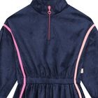 Girls Navy Blue Glitters Dress, 1, hi-res