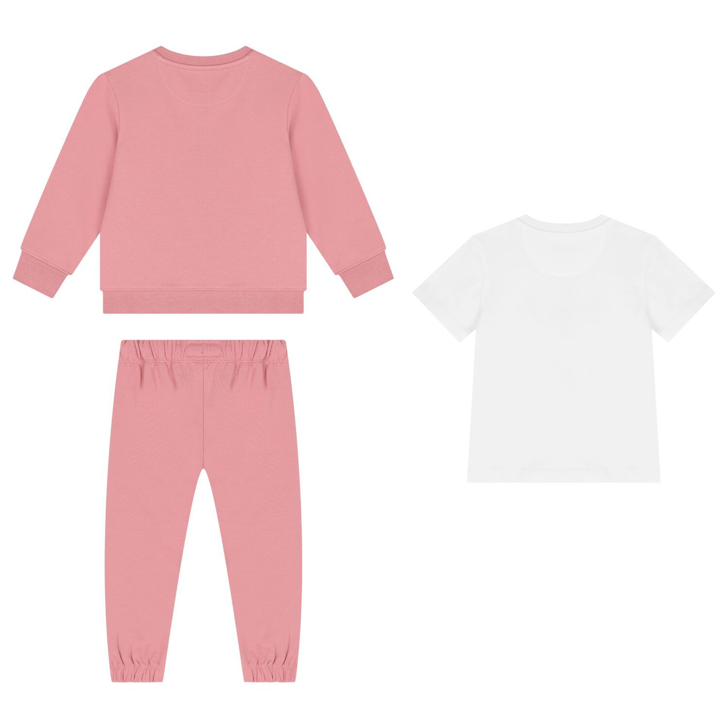 Baby Girls Pink & White Tracksuit 3-Piece Set, 7, hi-res