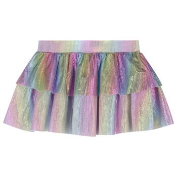 Girls Iridescent Rainbow Ruffled Skirt