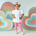 طقم ليجنز قطني باللون الأبيض و الوردي للبنات, 1, hi-res