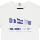 Boys White Logo Flag T-Shirt, 2, hi-res