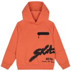Boys Orange Skate Hooded Top, 2, hi-res