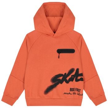Boys Orange Skate Hooded Top