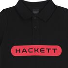 Boys Black Cotton Logo Polo Shirt, 2, hi-res