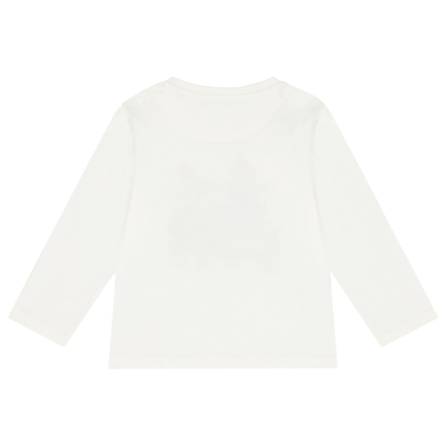 Younger Boys Ivory Long Sleeve Top, 1, hi-res