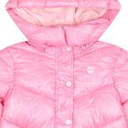 Girls Pink Bear Logo Padded Jacket, 1, hi-res