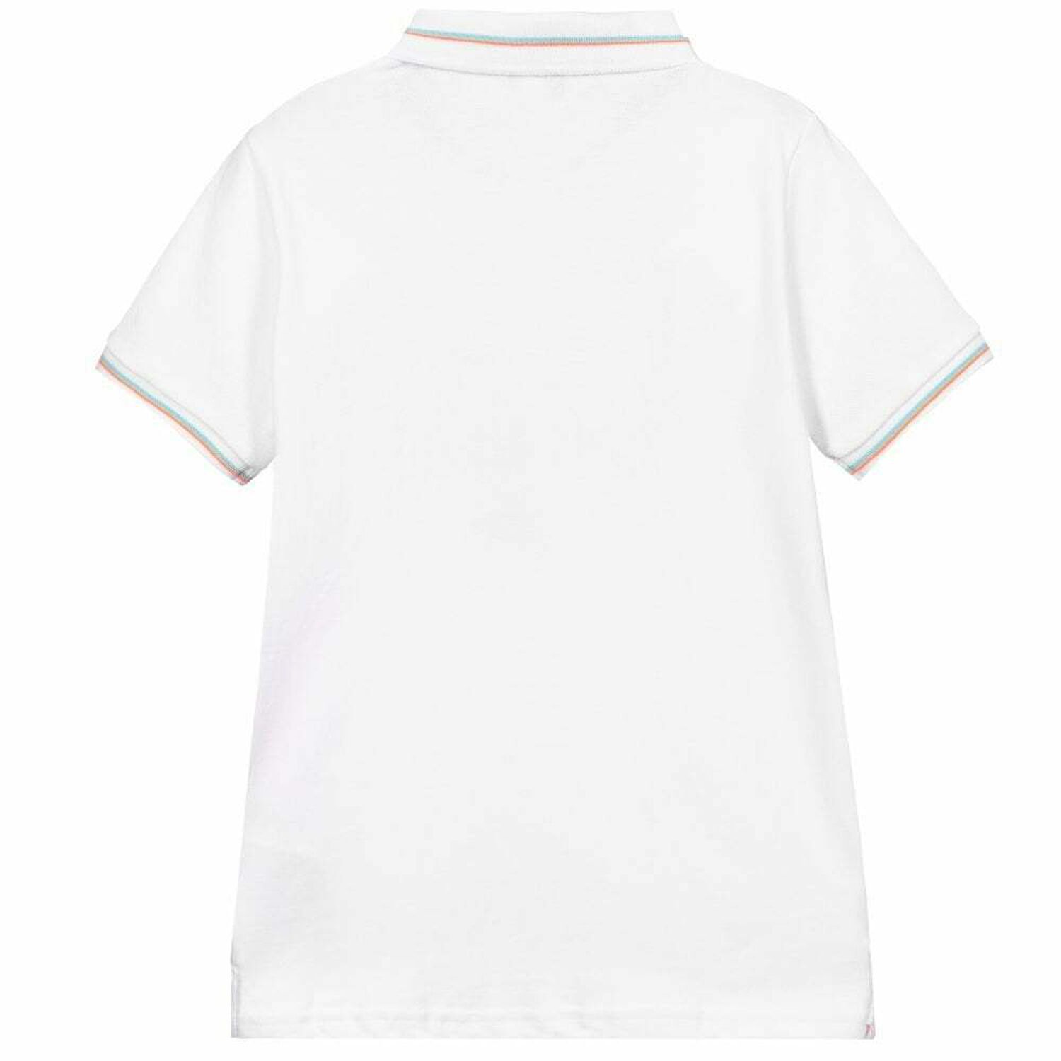 Boys White Logo Polo Shirt, 1, hi-res