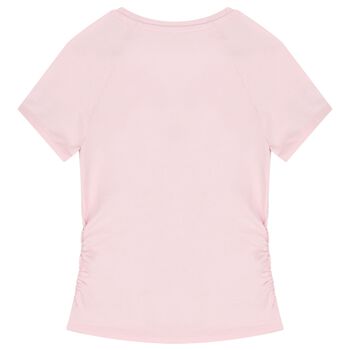 Girls Pink Embellished Logo T-Shirt