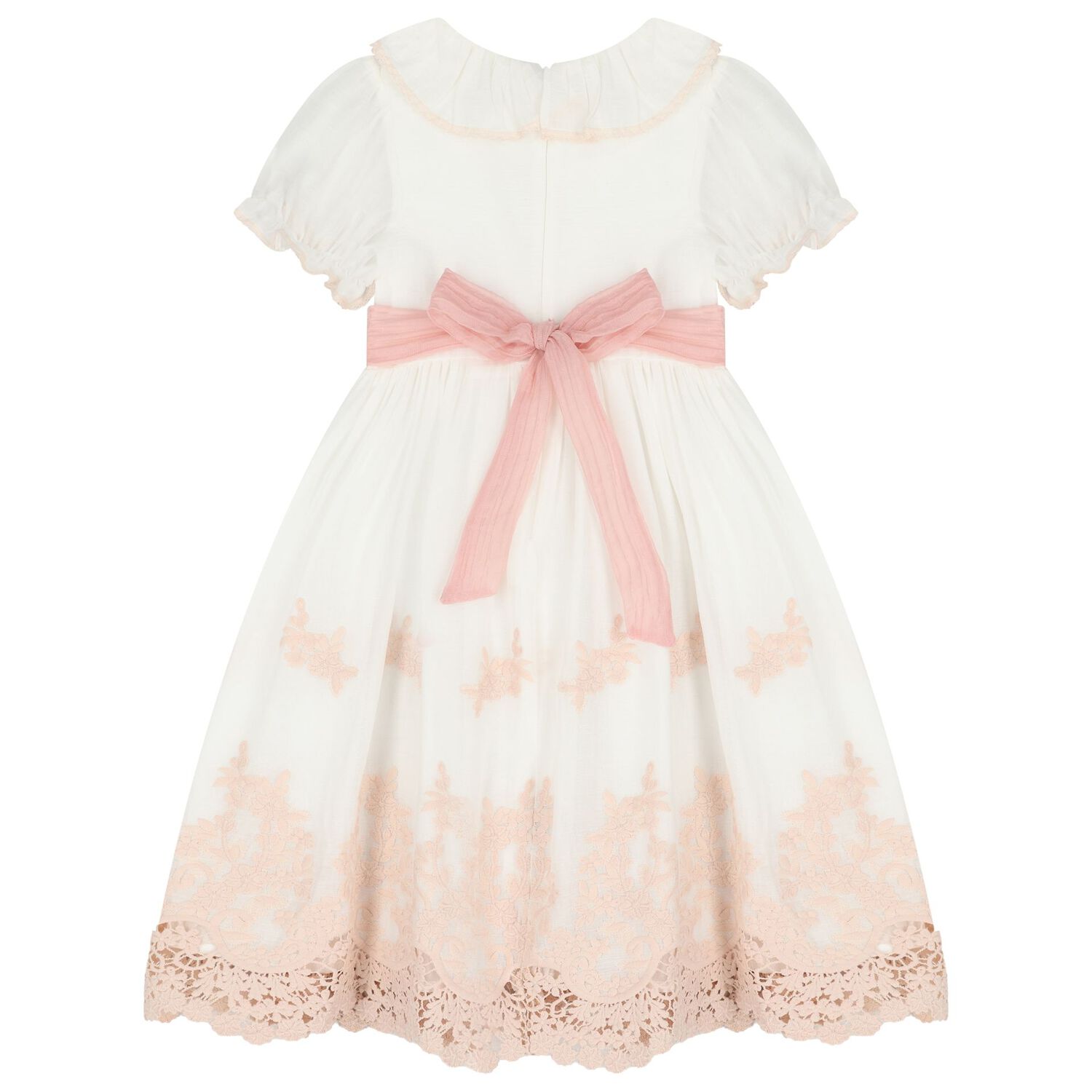 Girls White & Pink Floral Dress , 2, hi-res
