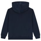 Boys Navy Blue Hooded Top, 1, hi-res