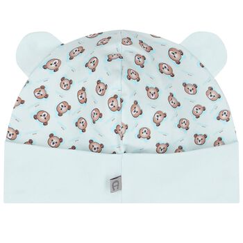 Baby Boys Blue Teddy Bear Logo Hat