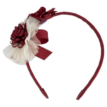 Girls Pink & Ivory Flower Headband