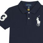 Boys Navy Blue Logo Polo Shirt, 1, hi-res